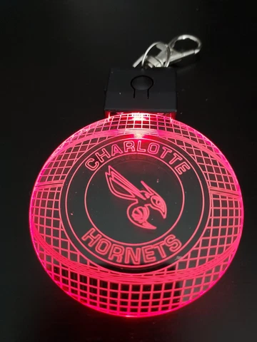 Charlotte Hornets Basketball 3D Light Keychain Cover