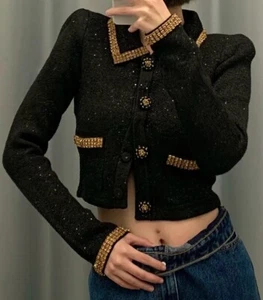 Self Portrait Damen kurze Strickjacke Faltenrock - Bild 1 von 24