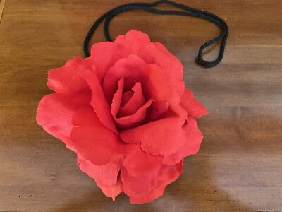 PRECIOSO BOLSO BANDOLERA DE NOCHE ROSA ROJA MONEDERO 11.5" X 6” Foto 1 de 4