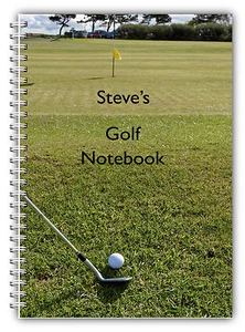 A5 PERSONALISED NAME GOLF NOTEBOOK JOTTER PAD NOTES LINED 50 PAGES FOR HIM 01 - Picture 1 of 2