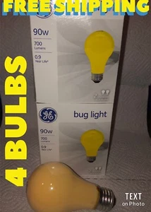 4 Pack 90-Watt A-Line Bug Light Bulbs New - Picture 1 of 5