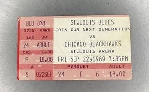 NHL Ticket 22.09.1989 Stl Blues Chicago Blackhawks Brind-Amour & Roenick Rookies - Bild 1 von 2