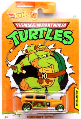 Hot Wheels 2018 Teenage Mutant Ninja Turtles #2 Midnight Otto yellow green5spk's - Image 1 of 4