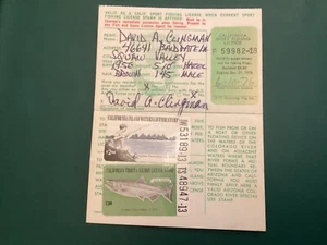 ICOLLECTZONE US California 1976 Inland and Trout Fishing Stamps on License - Picture 1 of 1