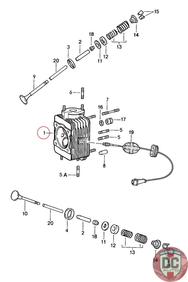 1978 - 1986 年保时捷 911 930 气缸盖 93010404309 — 第 1/1 张图片