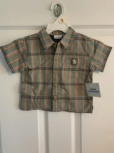 Neu mit Etikett Canyon River blau grün kariertes kurzärmliges Hemd Größe 12 Monate - Bild 1 von 3
