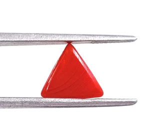 Piedra preciosa suelta opaca de una pieza de coral rojo de 2-3 quilates certificada Italia 24N - Imagen 1 de 6
