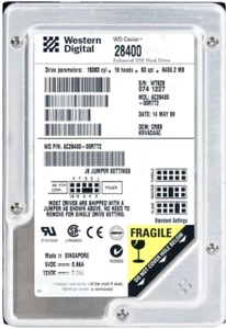 Western Digital Caviar 28400 AC28400-00RTT2 8.4GB 5400 RPM 2MB ATA 3.5'' Inch - Picture 1 of 3