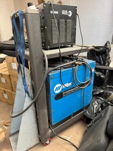 MILLER Syncrowave 250 AC/DC TIG WELDER w/cooler, pedal & bespoke wheeled stand - Picture 1 of 11