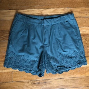 Gap Kids green embroidered 100% cotton pleated shorts sz 14 - Picture 1 of 9