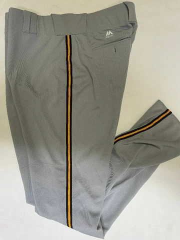 PITTSBURGH PIRATES THROWBACK GREY MAJESTIC PRO BASEBALL PANTS 32-42 WAIST Cover