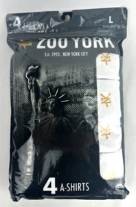 Paquete de 4 camisetas Zoo York para hombre talla L (36-38) blanco acanalado dorado logotipo - Imagen 1 de 2