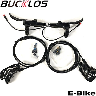 Juego de frenos de disco hidráulicos para bicicleta eléctrica BUCKLOS HD-E735 4 pistones apagado delantero/trasero Foto 1 de 4