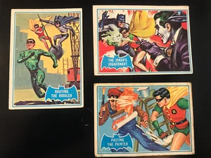 1966 Topps Batman Blue Bat - Lot of 3 cards - #22B,#23B,#27B - rare - Picture 1 of 2