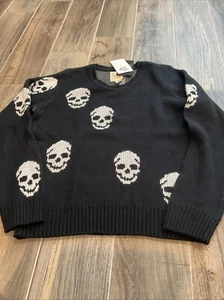 New Woman’s Chaser Skull Sweater Black & White Size Small - Picture 1 of 5