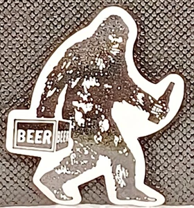 Bigfoot/Sasquatch Cryptid With Beer Decal Sticker. Approximately 2.25"×1.75" - Picture 1 of 5