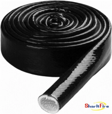 Cinta de fibra de vidrio recubierta de silicona térmica con funda contra incendios para mangueras Foto 1 de 4