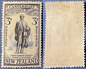 New Zealand 1950 3d John Robert Godley Sc-276 Blue-Dark blue MNH OG #Bk11 - Picture 1 of 2