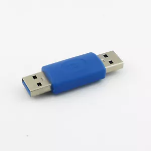 1x USB 3.0 Standard A Male to USB 3.0 Male Plug Extension Connector Adapter Blue - Picture 1 of 6