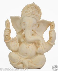 4.7" BIG BEST GANESH IDOL GANESHA STATUE HANDMADE OF POLY MARBLE HOME DECOR GIFT - Bild 1 von 4