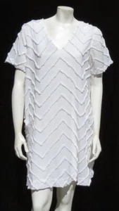 $ 158 Porridge Anthropologie US M weiß strukturierte Baumwolle MARCELLE Wechselkleid EUC - Bild 1 von 6