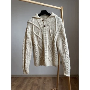Artesania Otavalo Ecuador Vintage Cable Knit Wool Sweater - Picture 1 of 8
