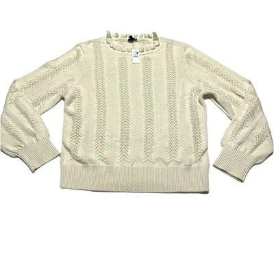 Suéter Talbots Mujer L Grande Crema Tejido Abierto Mezcla Algodón Pullover Nuevo con Etiquetas Foto 1 de 4