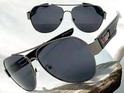Gafas de sol clásicas vintage retro elegantes de moda calidad premium para hombre marco gris Foto 1 de 4