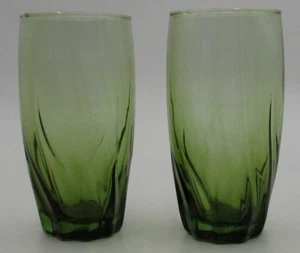 Vintage Anchor Honking Central park Green Swirl Drinking Glass set of 2 16 oz - Picture 1 of 4