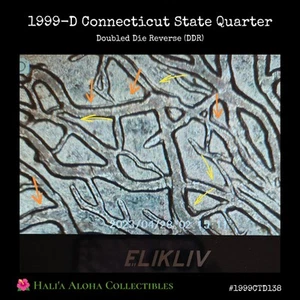 1999 D Connecticut State Quarter ✨Doubled Die Reverse (DDR)✨ - Picture 1 of 5