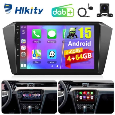 10" DAB+ 8Core 4+64GB CarPlay Android15 Radio Für VW Passat B8 GPS Navi WIFI RDS - Bild 1 von 4
