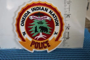 tribal indian police patch ONEIDA INDIAN NATION POLICE NEW YORK WHITE BORDERS - Picture 1 of 1