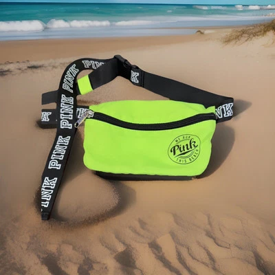 Victoria’s Secret Pink Fanny Pack/ Crossbody Lime Green “We Run This Beach” - Image 1 of 4