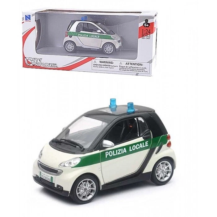 New Ray Auto Smart Fortwo Polizia Locale Scala 1:24 - Immagine 1 di 1