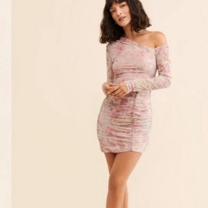 Free People Pink Chloe Mini Dress Mesh Ruched Revolve Size XS - Picture 1 of 7