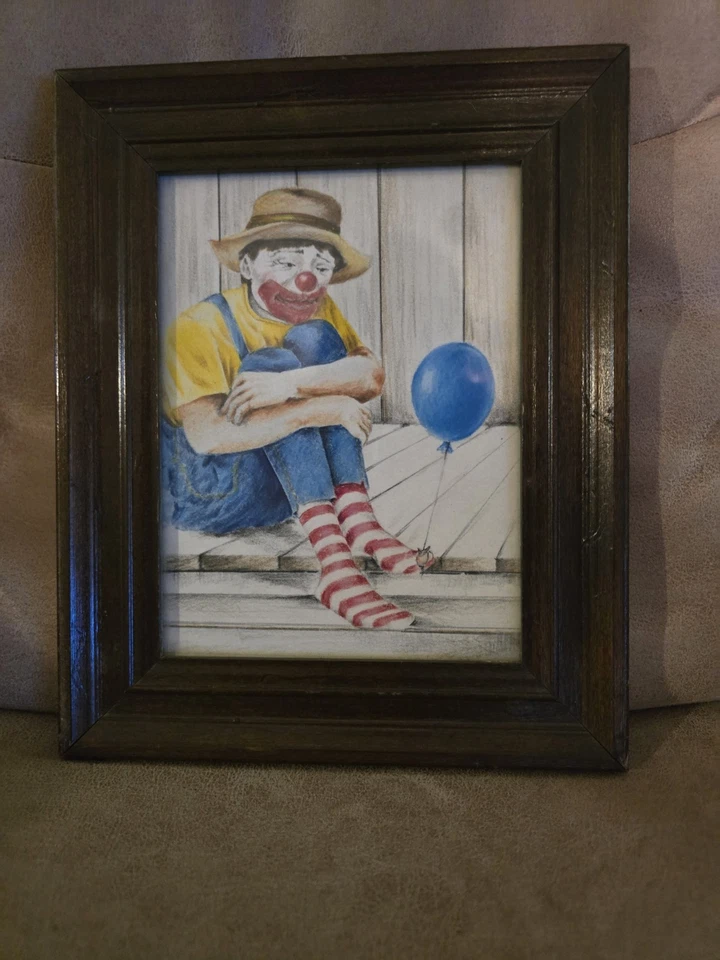 Framed "Sad Clown" Drawing/Painting - Image 1 of 1
