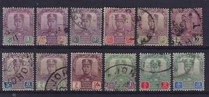 MALAYA JOHORE SG61/72 1904 DEFINITIVE SET TO $3 USED (d) - Picture 1 of 1