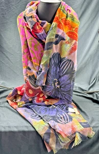 Schal Nordstroms Polyester 30" lang Rechteck Rollsaum Italien - Bild 1 von 7