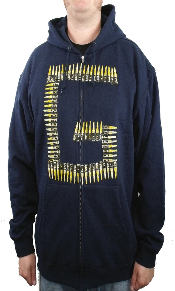 NUEVO CON ETIQUETAS Sudadera con Capucha Granada Cinturón Alimentado AZUL MARINO MEDIANO-XXLARGE RARA Foto 1 de 1