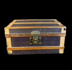 Antike Schatulle Überseetruhe Miniatur Inkl. Einlegeboden Ca. Um 1900 - Bild 1 von 12