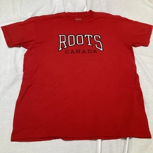 Camiseta para hombre Roots Canada manga corta rojo logotipo talla XL 100 % algodón 🔥 - Imagen 1 de 6
