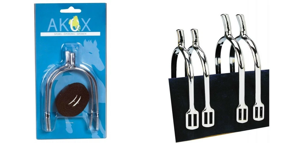 EKKIA Sporen incl. Riemen für Damen Herren Kinder AKOX „Prince of Wales" 1 Paar Neu