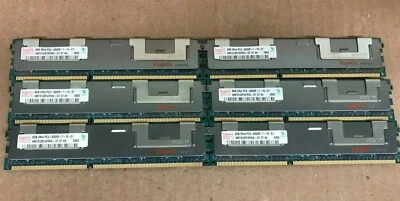 48GB(6X8GB) Hynix 2Rx4 PC3-8500R Server Memory for Dell R510 R610 R710 - Image 1 of 2