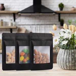 100 Smell Proof Mylar Bags 3.5 Holographic Resealable Ziplock Foil Pouches Black - Picture 1 of 7