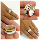 Solid 925 Sterling Silver Spinner Ring Handmade Jewelry Gift For Wedding Woman