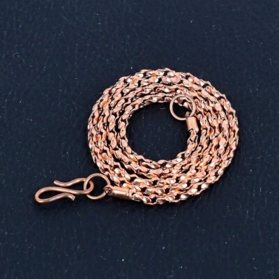 Cadena de cuerda de cobre puro 100 % sólido cadena de eslabones de diseñador collar joyería todos los tamaños Foto 1 de 3