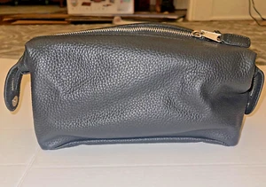 Mark And Graham Harvey Leather Zipper Pouch Dopp Black No Monogram - Picture 1 of 7