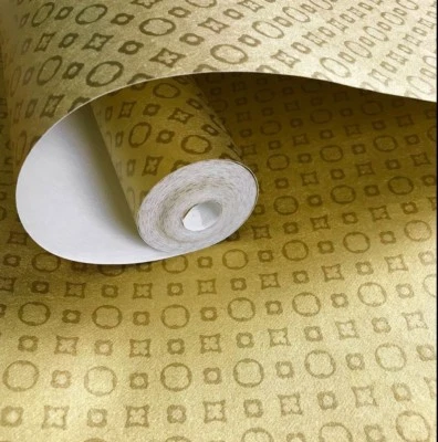 Portofino Non-woven modern Wallpaper rolls gold Metallic monogram wall coverings - Image 1 of 4