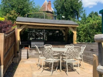 SHIREWOOD GARDEN BUILDINGS 3x1.5m Heavy Duty Bbq gazebo, Bespoke Gazebo