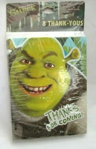 SHREK FOREVER AFTER 8 THANK YOU NOTES WITH ENVELOPES PARTY SUPPLIES-BRAND NEW!   - Picture 1 of 1